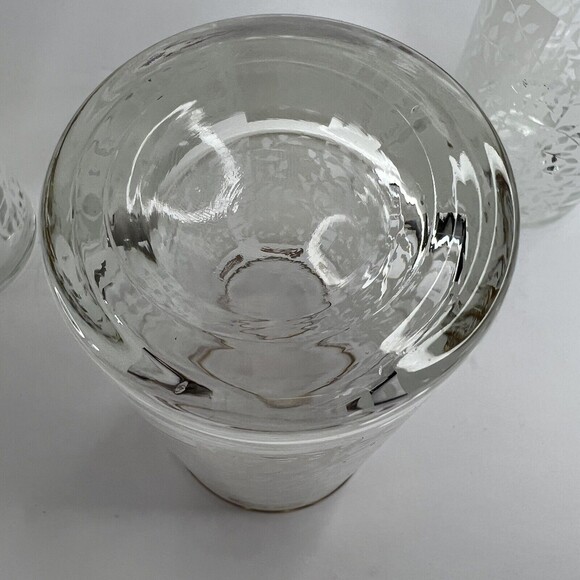 Vintage MCM Mid Century Gold Leaf and White Highball Glasses Set Of 3 - Picture 4 of 6